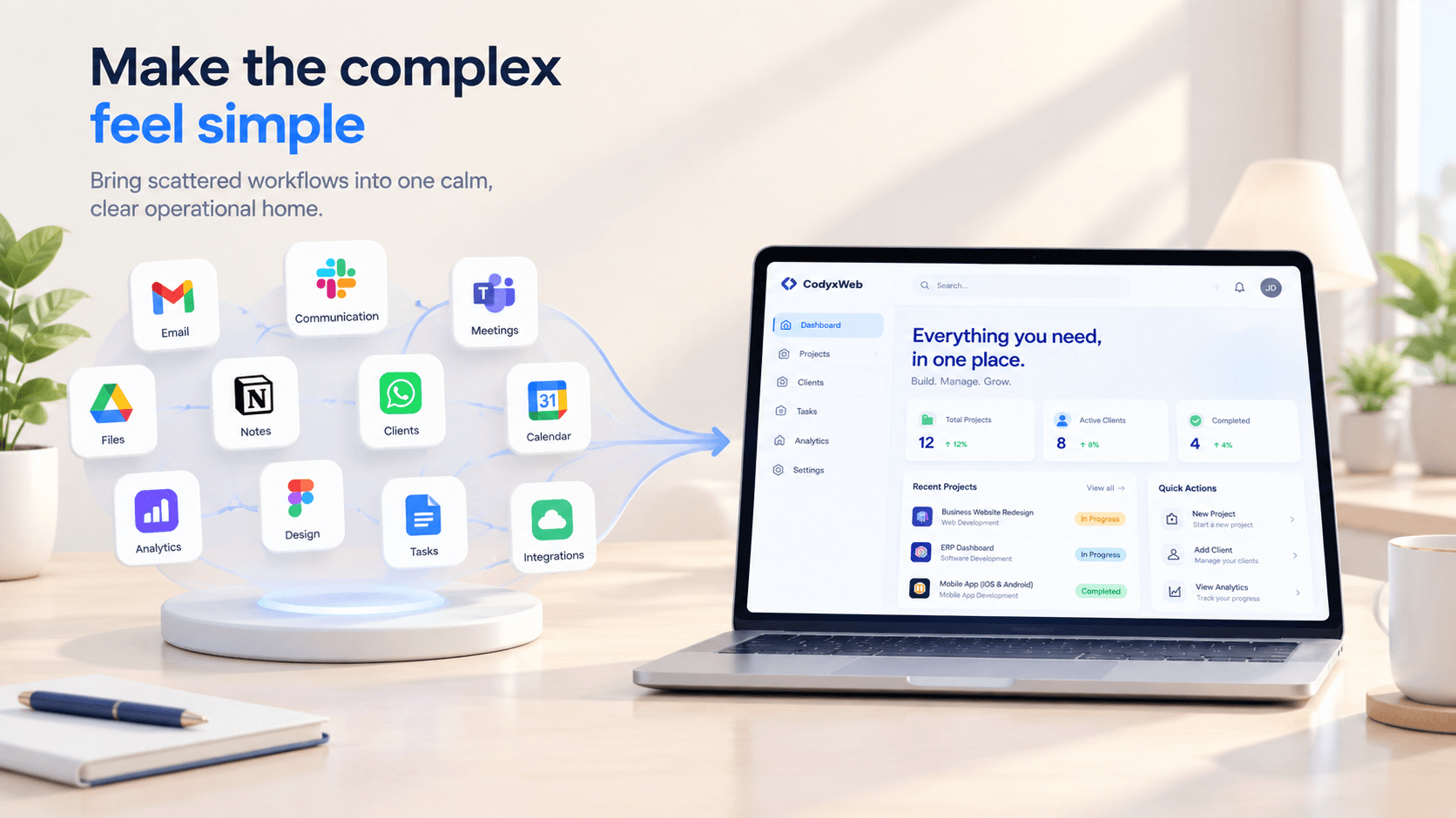 Digital operations dashboard on desktop and mobile
